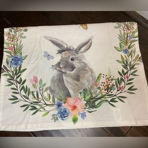 Garden Easter Bunny Dish Kitchen Towel. New! 18” x 27”